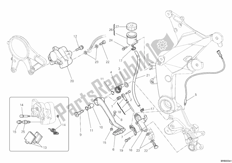 Tutte le parti per il Impianto Frenante Posteriore del Ducati Multistrada 1200 ABS 2011